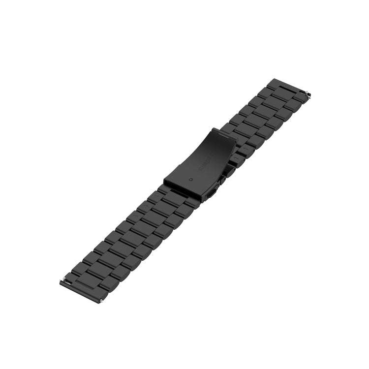 For Galaxy Watch 3 41mm Three Stainless Steel Watch Band, Size: 20mm(Black)