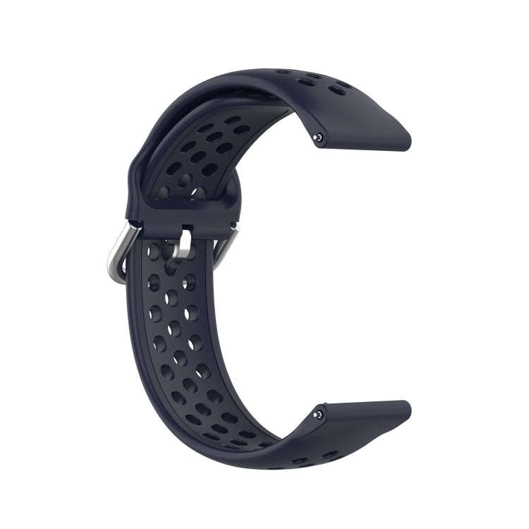 For Galaxy Watch 3 45mm Silicone Solid Color Watch Band, Size: Free Size 22mm(Dark Blue)