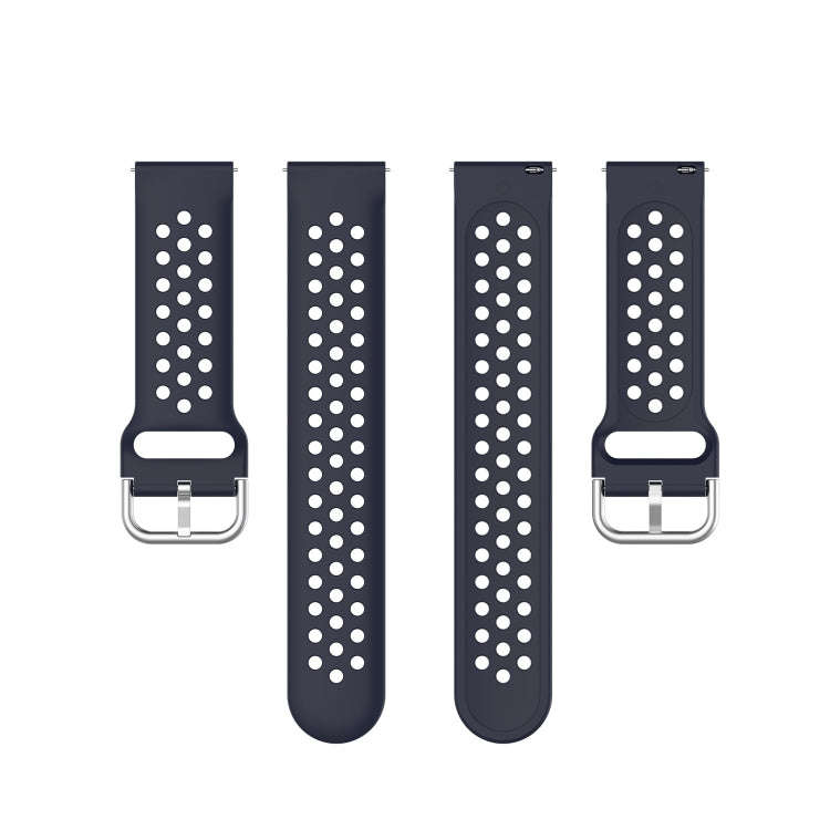 For Galaxy Watch 3 45mm Silicone Solid Color Watch Band, Size: Free Size 22mm(Dark Blue)