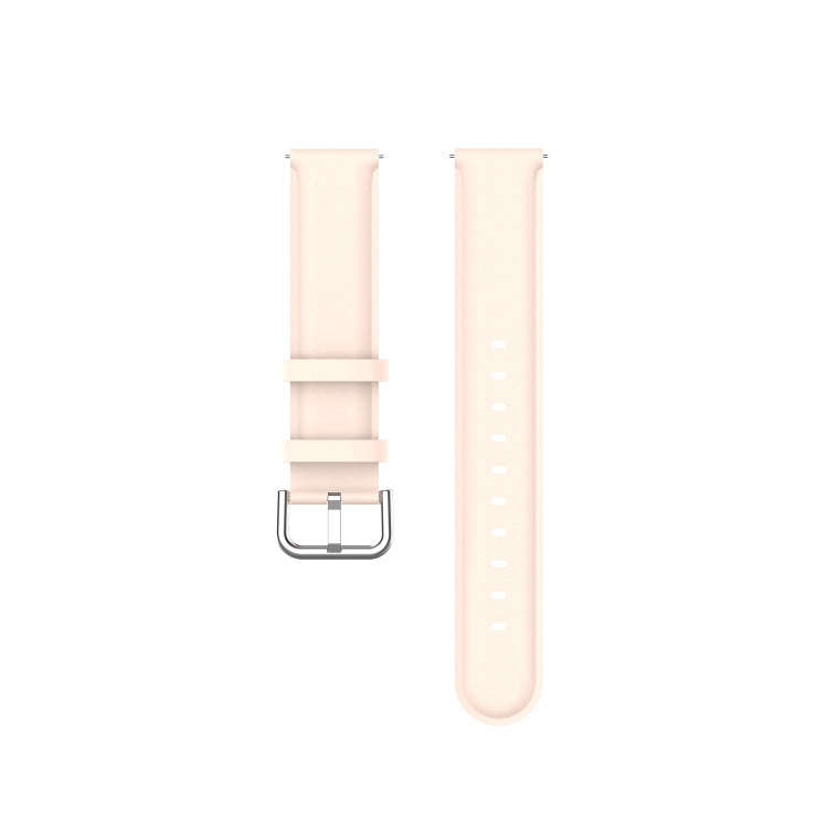 For Galaxy Watch 3 45mm Round Tail Leather Watch Band, Size: Free Size 22mm(Light Pink)