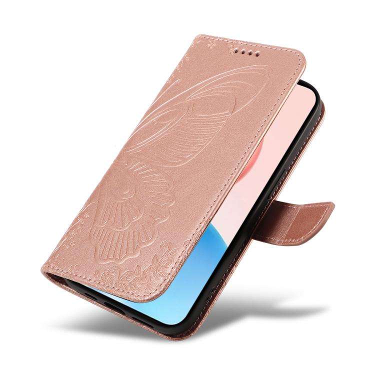 For Honor 400 Pro Global 160.8mm Swallowtail Butterfly Embossed Leather Phone Case(Rose Gold)