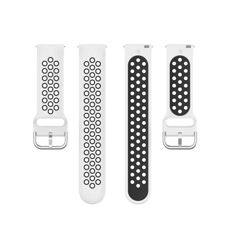 For Xiaomi Haylou Solar LS05 Two-tone Silicone Watch Band, Size: 22mm(White Black)