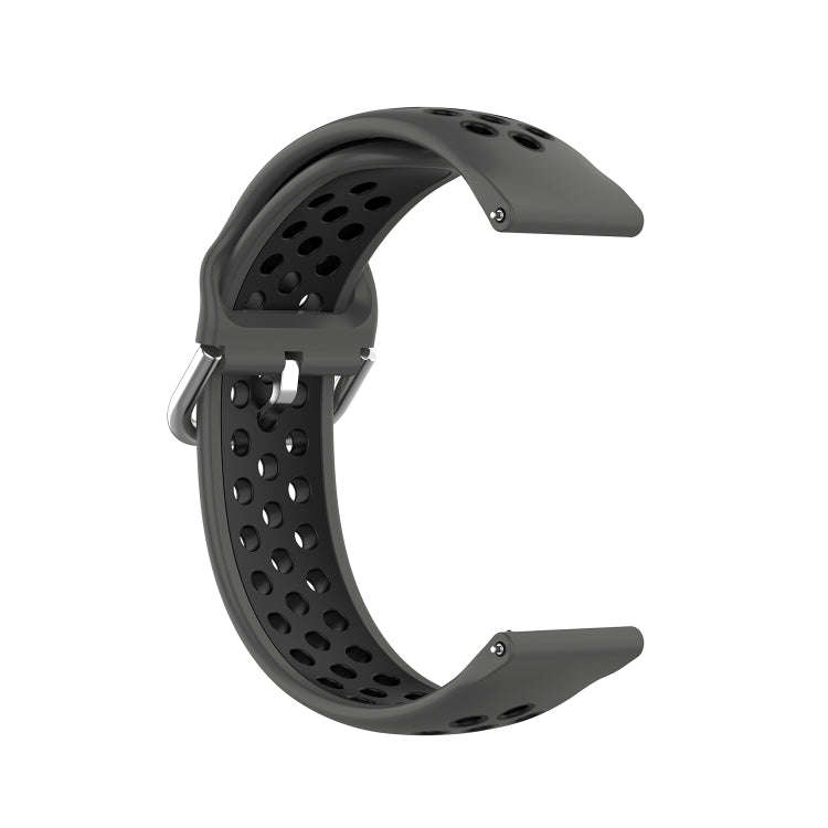 For Xiaomi Haylou Solar LS05 Two-tone Silicone Watch Band, Size: 22mm(Coal Black)