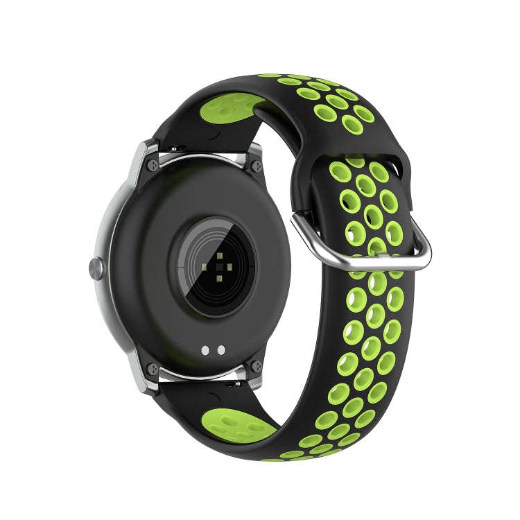 For Xiaomi Haylou Solar LS05 Two-tone Silicone Watch Band, Size: 22mm(Black Lime)
