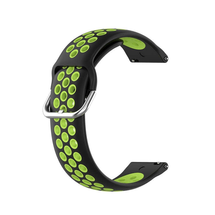 For Xiaomi Haylou Solar LS05 Two-tone Silicone Watch Band, Size: 22mm(Black Lime)