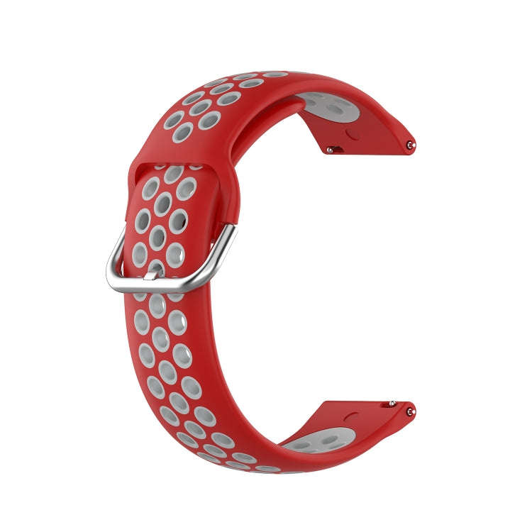 For Xiaomi Haylou Solar LS05 Two-tone Silicone Watch Band, Size: 22mm(Red Gray)