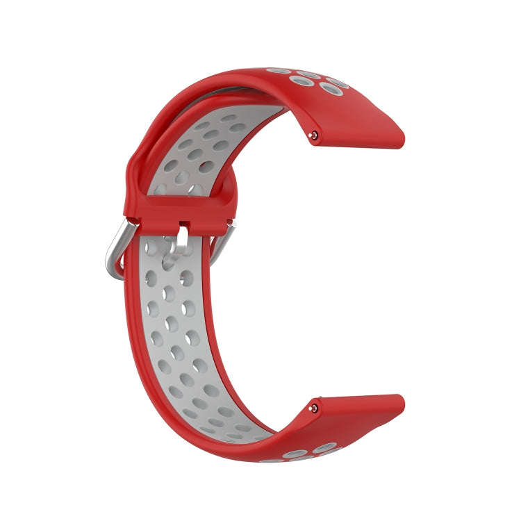 For Xiaomi Haylou Solar LS05 Two-tone Silicone Watch Band, Size: 22mm(Red Gray)