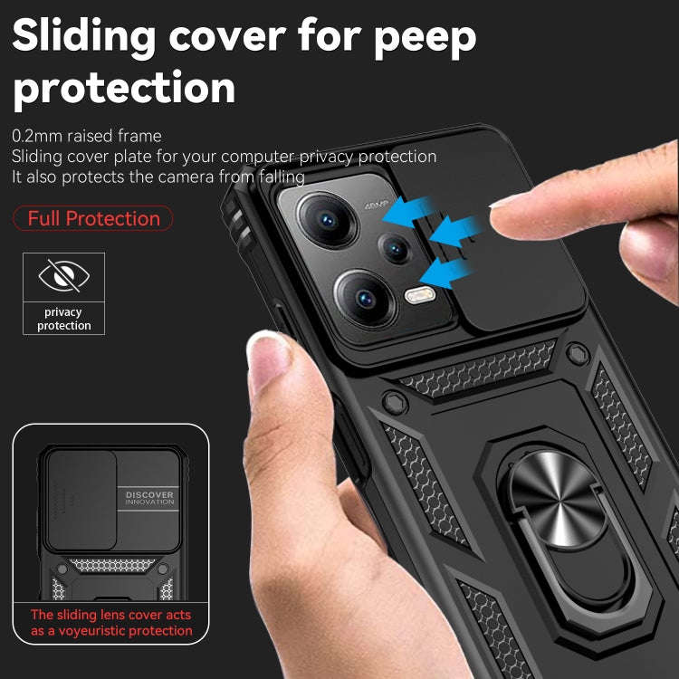 For Xiaomi Redmi Note 12 Pro 5G Global Sliding Camshield Holder Phone Case(Black)