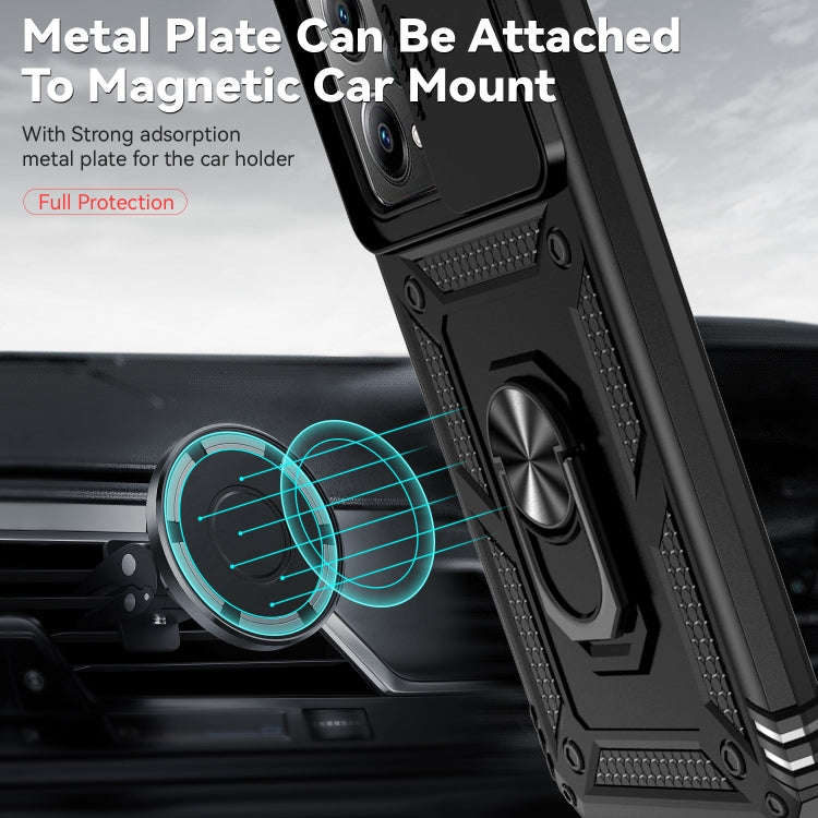 For Xiaomi Redmi Note 12 Pro 5G Global Sliding Camshield Holder Phone Case(Black)