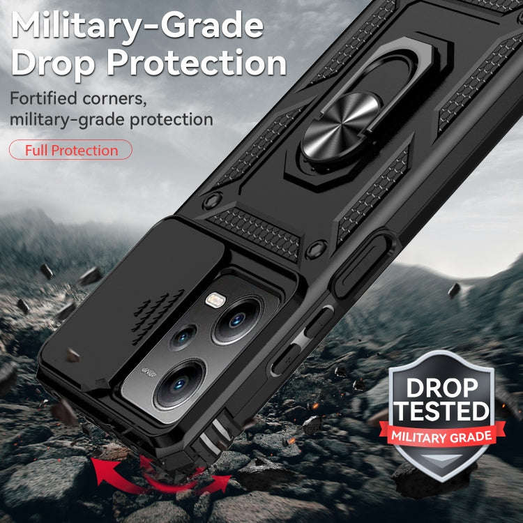 For Xiaomi Redmi Note 12 Pro 5G Global Sliding Camshield Holder Phone Case(Black)