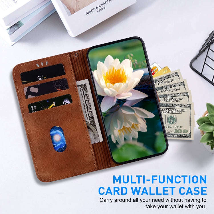 For Infinix Note 40 Pro+ Lotus Embossed Leather Phone Case(Brown)