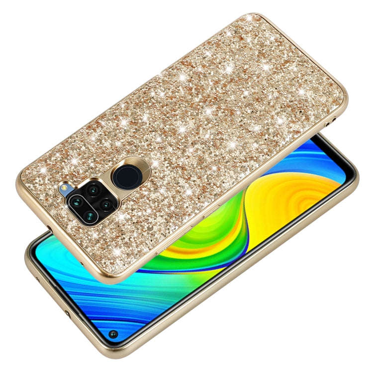 For Xiaomi Redmi Note 9 / 10X 4G Glitter Powder Shockproof TPU Protective Case(Gold)