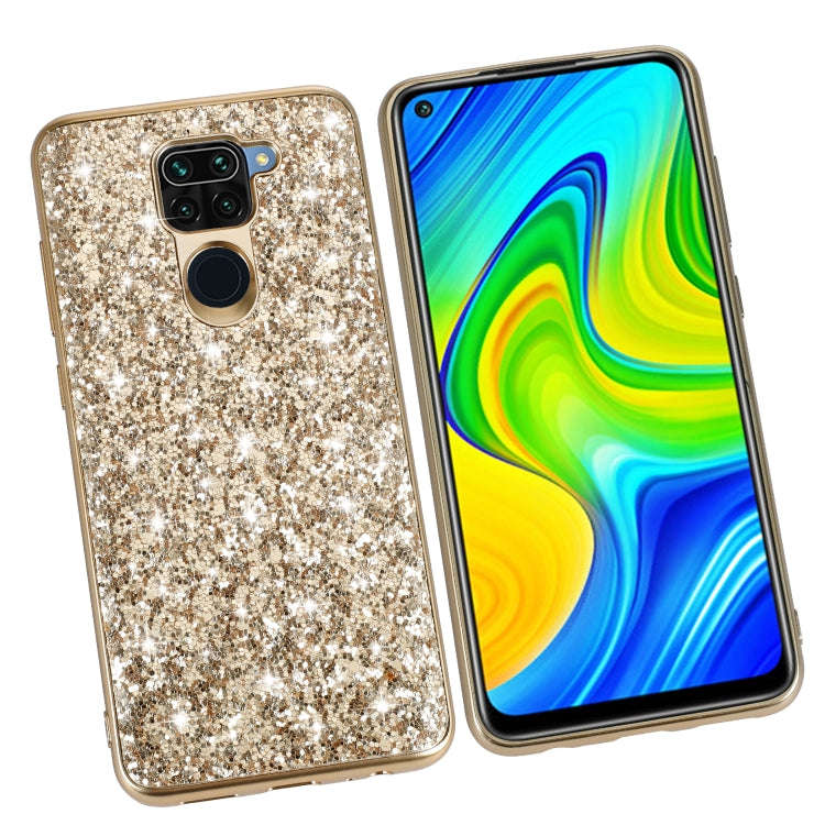 For Xiaomi Redmi Note 9 / 10X 4G Glitter Powder Shockproof TPU Protective Case(Gold)