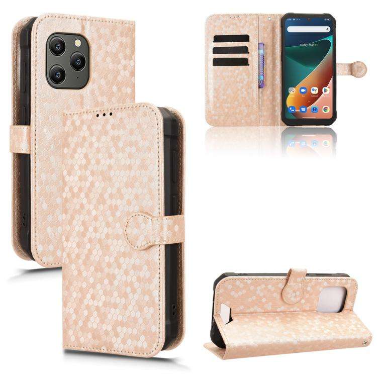 For Blackview BV5300 / BV5300 Pro Honeycomb Dot Texture Leather Phone Case(Gold)