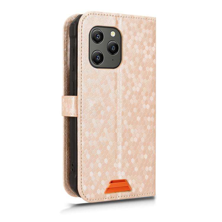 For Blackview BV5300 / BV5300 Pro Honeycomb Dot Texture Leather Phone Case(Gold)