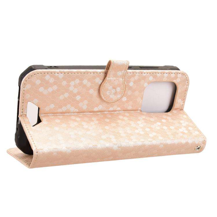 For Blackview BV5300 / BV5300 Pro Honeycomb Dot Texture Leather Phone Case(Gold)