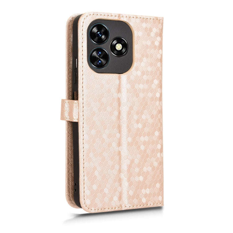 For Oukitel C51 Honeycomb Dot Texture Leather Phone Case(Gold)