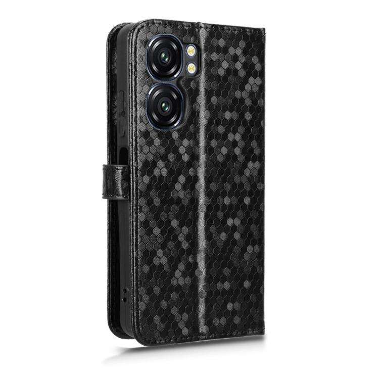 For Oukitel C58 / C58 Pro Honeycomb Dot Texture Leather Phone Case(Black)