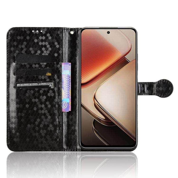 For Oukitel C58 / C58 Pro Honeycomb Dot Texture Leather Phone Case(Black)