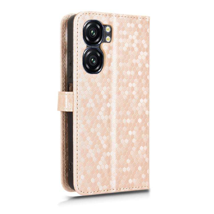 For Oukitel C58 / C58 Pro Honeycomb Dot Texture Leather Phone Case(Gold)