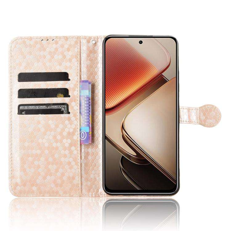 For Oukitel C58 / C58 Pro Honeycomb Dot Texture Leather Phone Case(Gold)