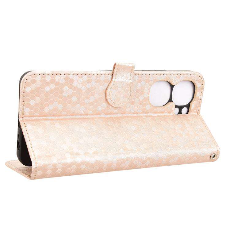 For Oukitel C58 / C58 Pro Honeycomb Dot Texture Leather Phone Case(Gold)