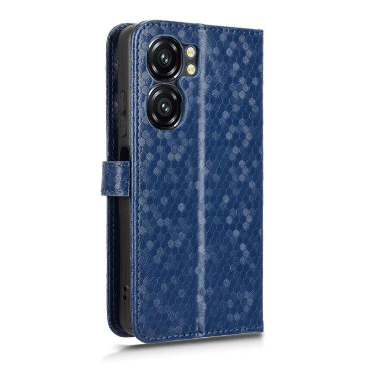 For Oukitel C58 / C58 Pro Honeycomb Dot Texture Leather Phone Case(Blue)