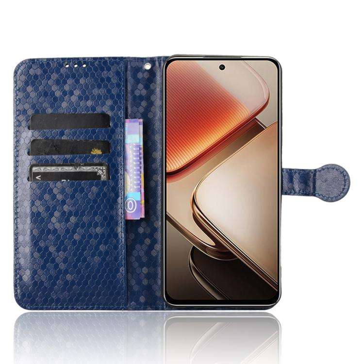 For Oukitel C58 / C58 Pro Honeycomb Dot Texture Leather Phone Case(Blue)