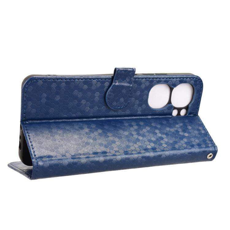 For Oukitel C58 / C58 Pro Honeycomb Dot Texture Leather Phone Case(Blue)