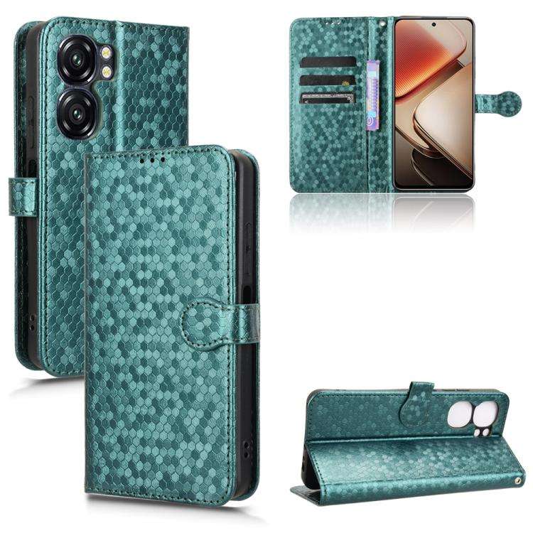 For Oukitel C58 / C58 Pro Honeycomb Dot Texture Leather Phone Case(Green)