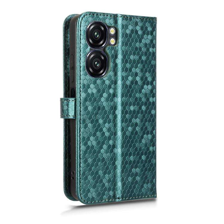 For Oukitel C58 / C58 Pro Honeycomb Dot Texture Leather Phone Case(Green)