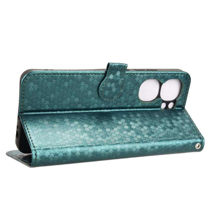 For Oukitel C58 / C58 Pro Honeycomb Dot Texture Leather Phone Case(Green)