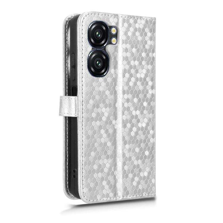 For Oukitel C58 / C58 Pro Honeycomb Dot Texture Leather Phone Case(Silver)