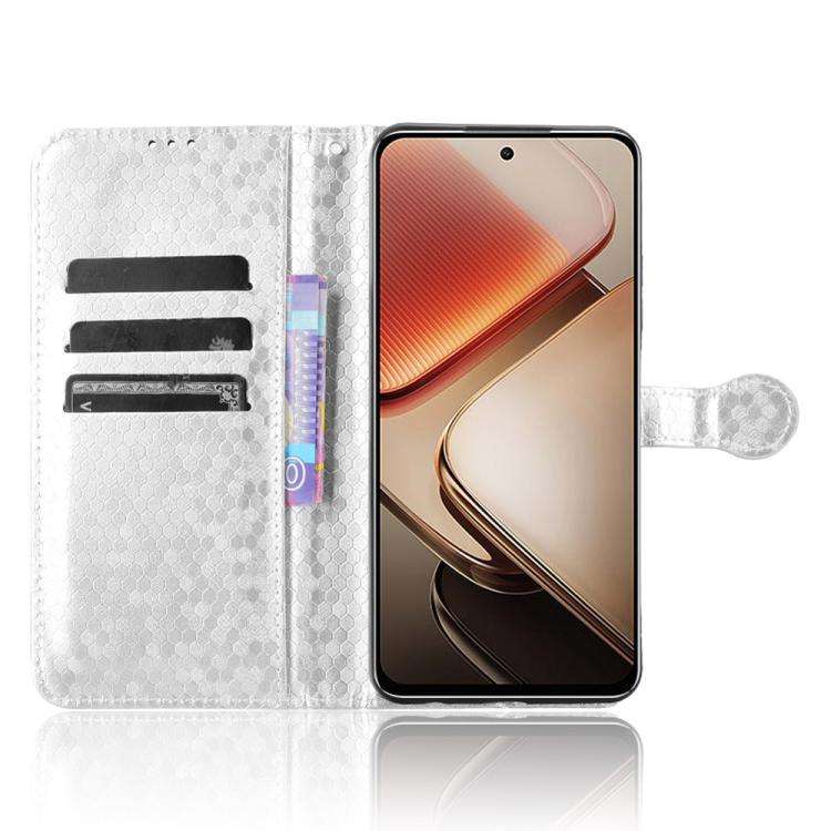 For Oukitel C58 / C58 Pro Honeycomb Dot Texture Leather Phone Case(Silver)