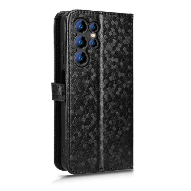 For Oukitel C1 / C1 Pro Honeycomb Dot Texture Leather Phone Case(Black)