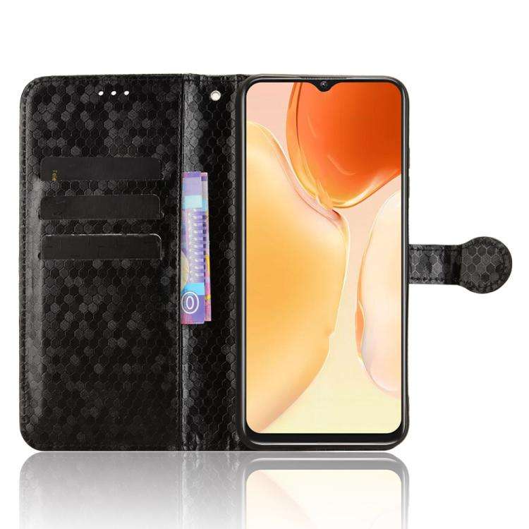 For Oukitel C1 / C1 Pro Honeycomb Dot Texture Leather Phone Case(Black)
