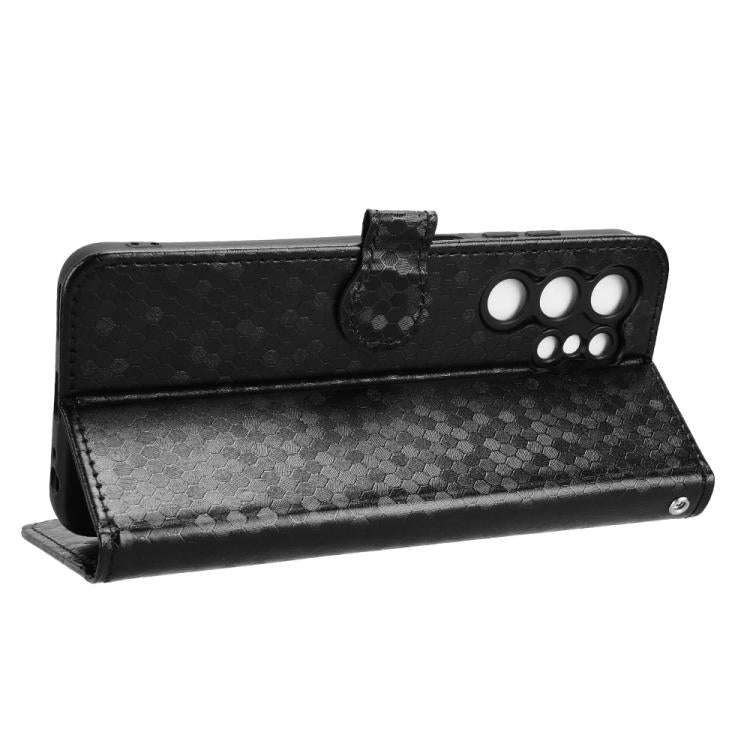 For Oukitel C1 / C1 Pro Honeycomb Dot Texture Leather Phone Case(Black)