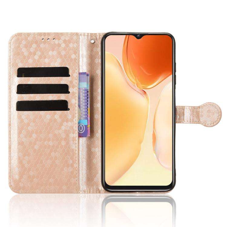 For Oukitel C1 / C1 Pro Honeycomb Dot Texture Leather Phone Case(Gold)