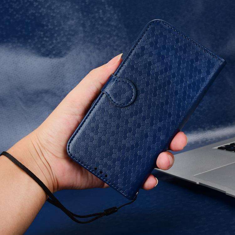 For Oukitel C1 / C1 Pro Honeycomb Dot Texture Leather Phone Case(Blue)