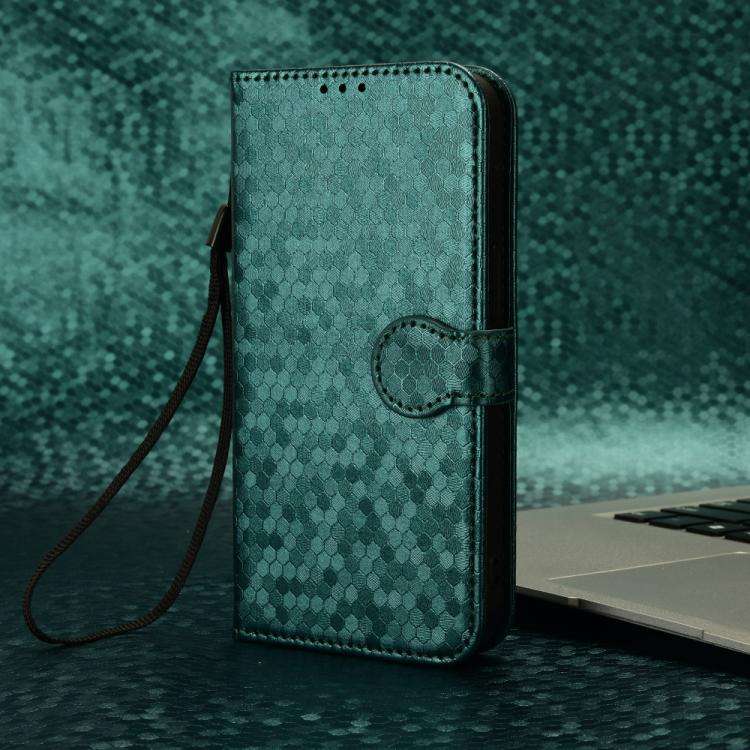 For Oukitel C1 / C1 Pro Honeycomb Dot Texture Leather Phone Case(Green)