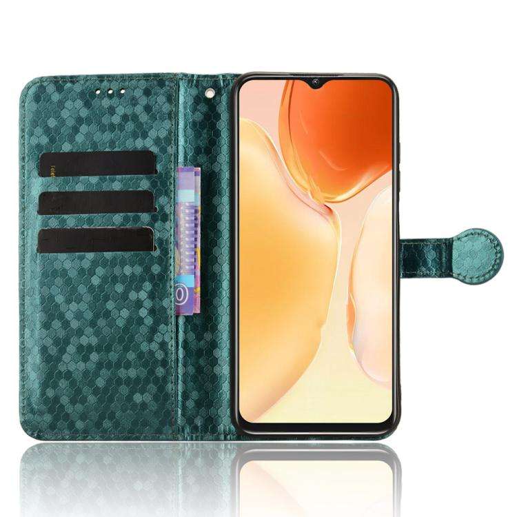 For Oukitel C1 / C1 Pro Honeycomb Dot Texture Leather Phone Case(Green)