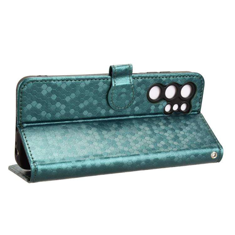 For Oukitel C1 / C1 Pro Honeycomb Dot Texture Leather Phone Case(Green)