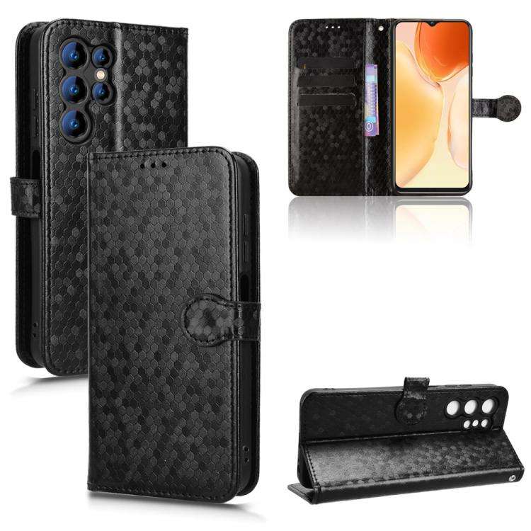For Oukitel C61 / C61 Pro Honeycomb Dot Texture Leather Phone Case(Black)