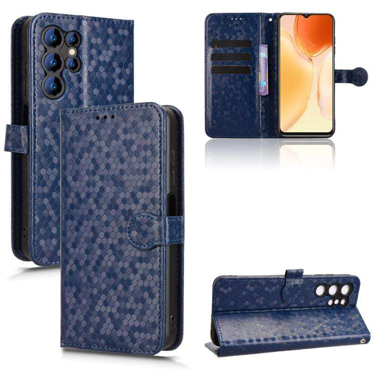 For Oukitel C61 / C61 Pro Honeycomb Dot Texture Leather Phone Case(Blue)