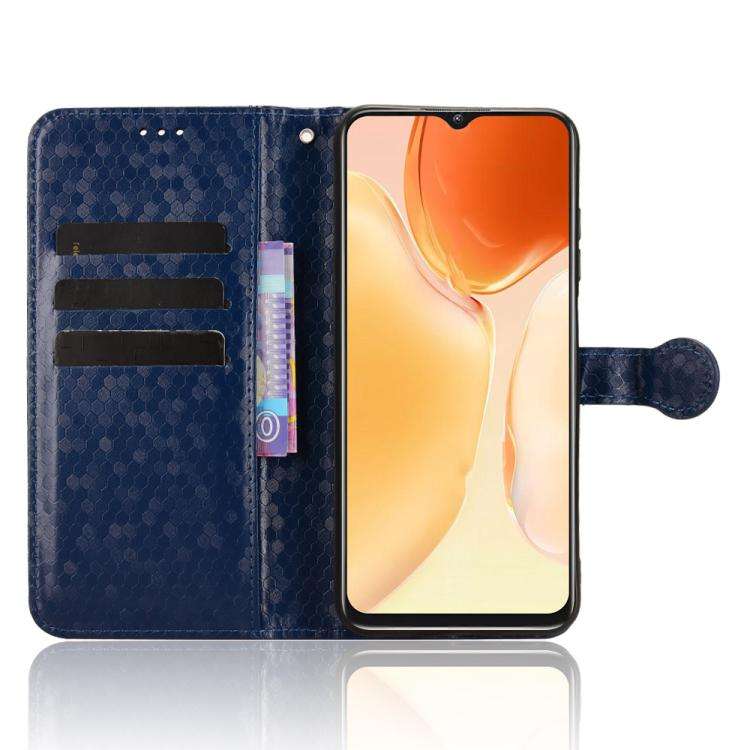 For Oukitel C61 / C61 Pro Honeycomb Dot Texture Leather Phone Case(Blue)