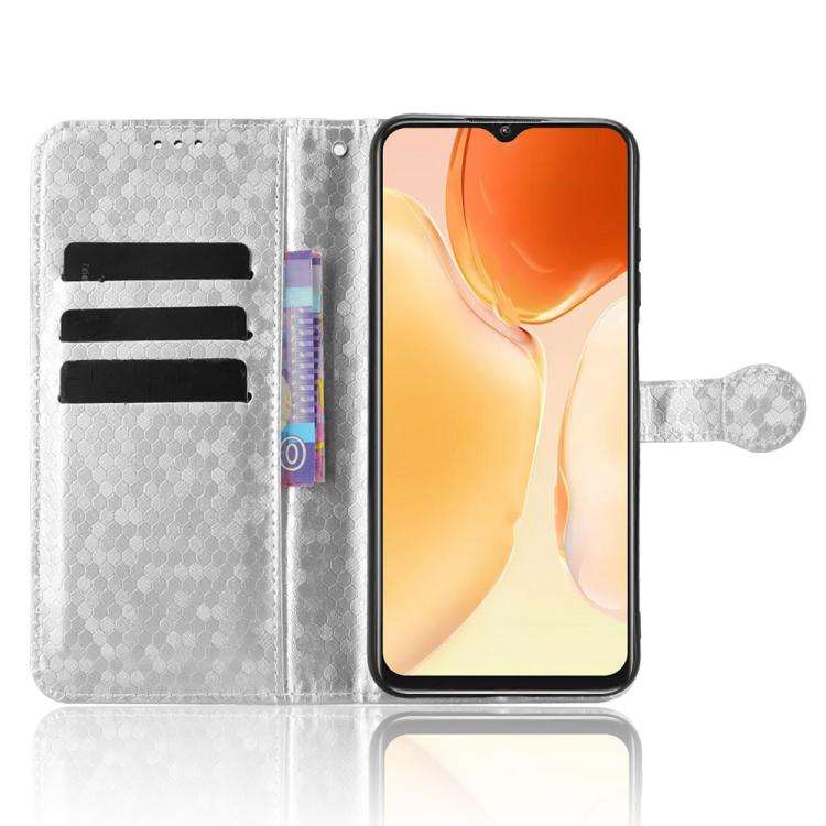 For Oukitel C61 / C61 Pro Honeycomb Dot Texture Leather Phone Case(Silver)