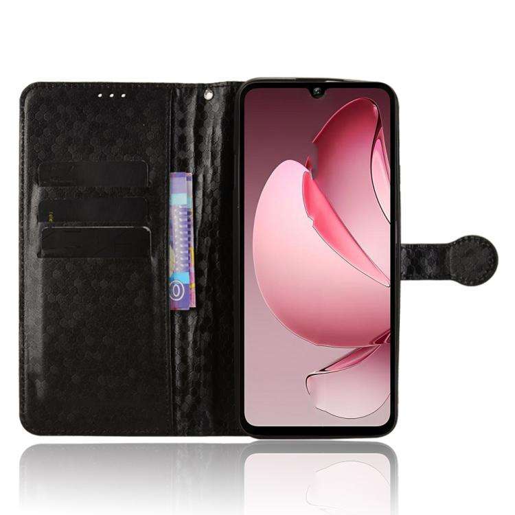 For Oukitel C60 / C60 Pro Honeycomb Dot Texture Leather Phone Case(Black)