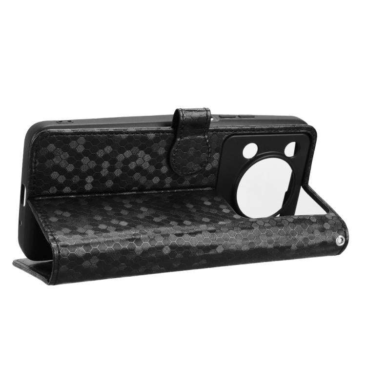 For Oukitel C60 / C60 Pro Honeycomb Dot Texture Leather Phone Case(Black)