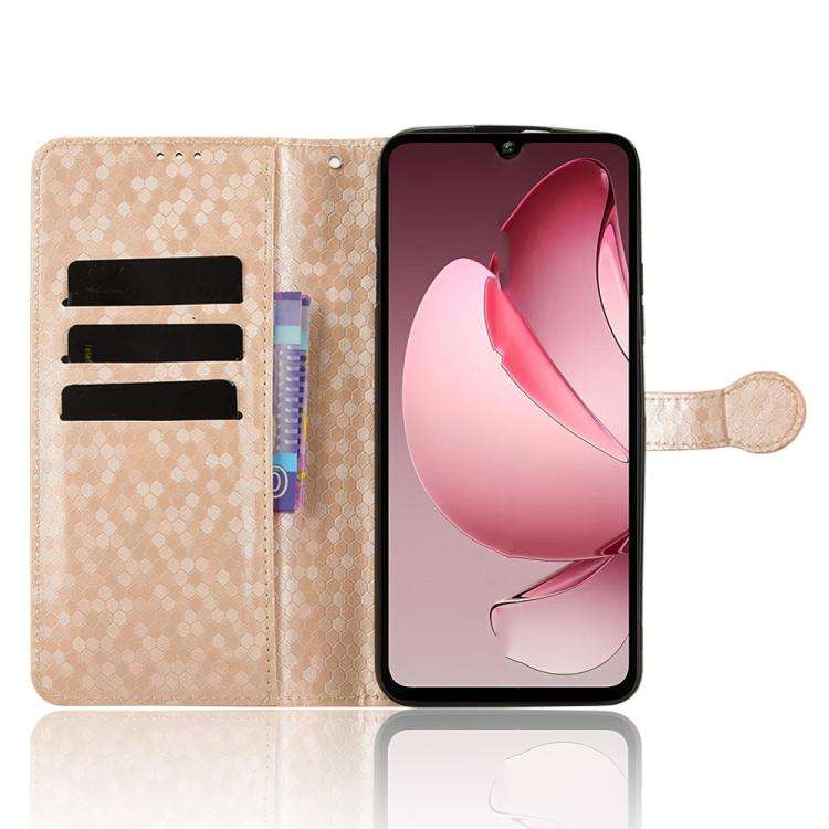 For Oukitel C60 / C60 Pro Honeycomb Dot Texture Leather Phone Case(Gold)