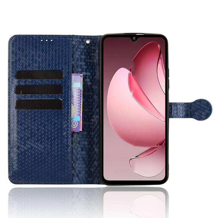 For Oukitel C60 / C60 Pro Honeycomb Dot Texture Leather Phone Case(Blue)